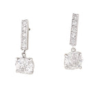 Boucles d'oreilles or blanc, diamants. - Castafiore