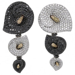 Boucles d'oreilles or blanc diamants - Castafiore