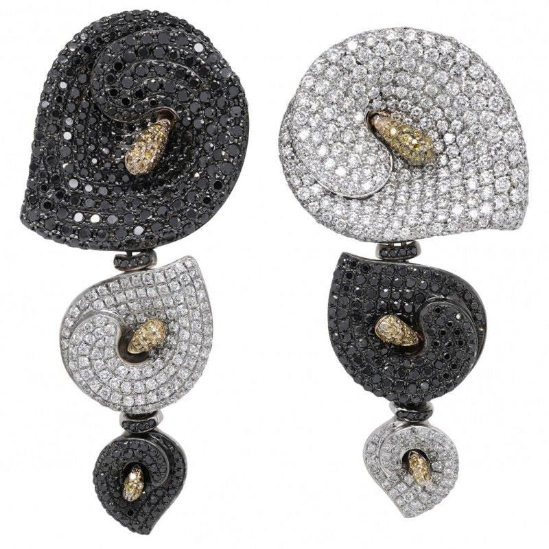 Boucles d'oreilles or blanc diamants - Castafiore