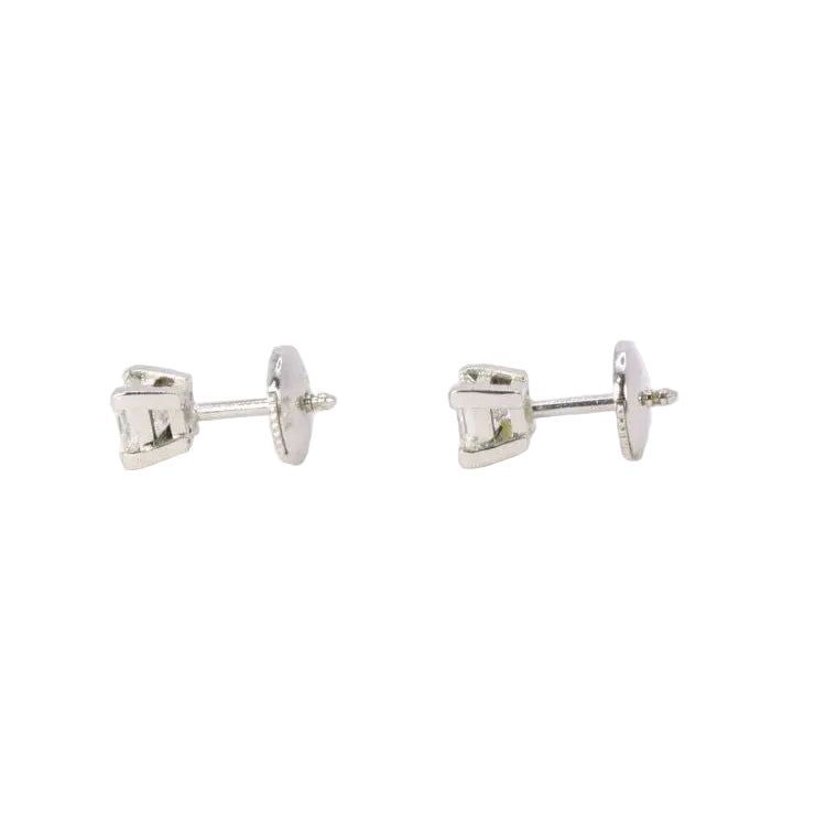 Boucles d'oreilles or blanc diamants taille princesse 0,5 ct - Castafiore