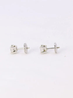 Boucles d'oreilles or blanc diamants taille princesse 0,5 ct - Castafiore