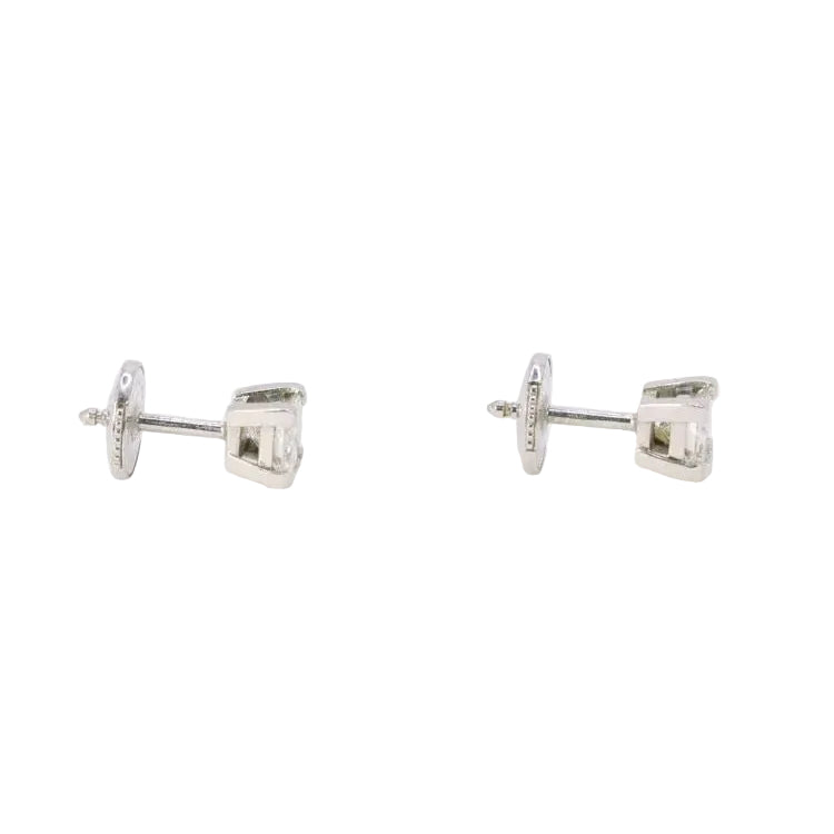 Boucles d'oreilles or blanc diamants taille princesse 0,5 ct - Castafiore