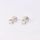 Boucles d'oreilles or blanc diamants taille princesse 0,5 ct - Castafiore