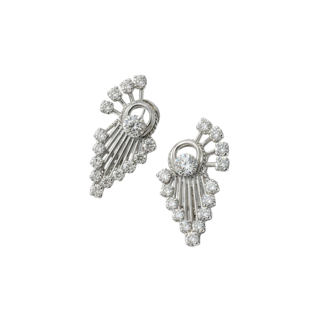Boucles d’oreilles or blanc et Diamants