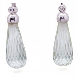Boucles d'oreilles or blanc et diamants PRASIOLITE - Castafiore