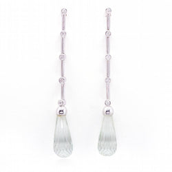 Boucles d'oreilles or blanc et diamants PRASIOLITE - Castafiore