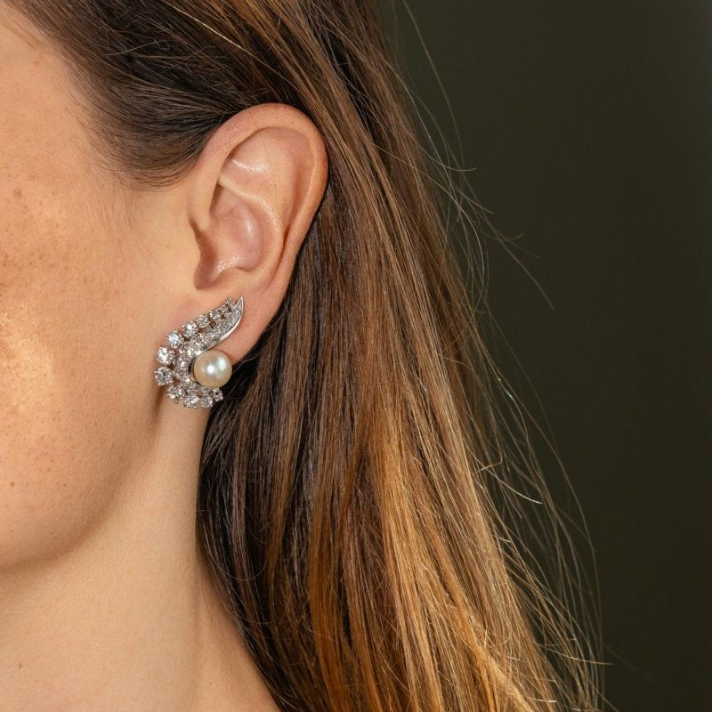 Boucles d'oreilles Or blanc Perle - Castafiore