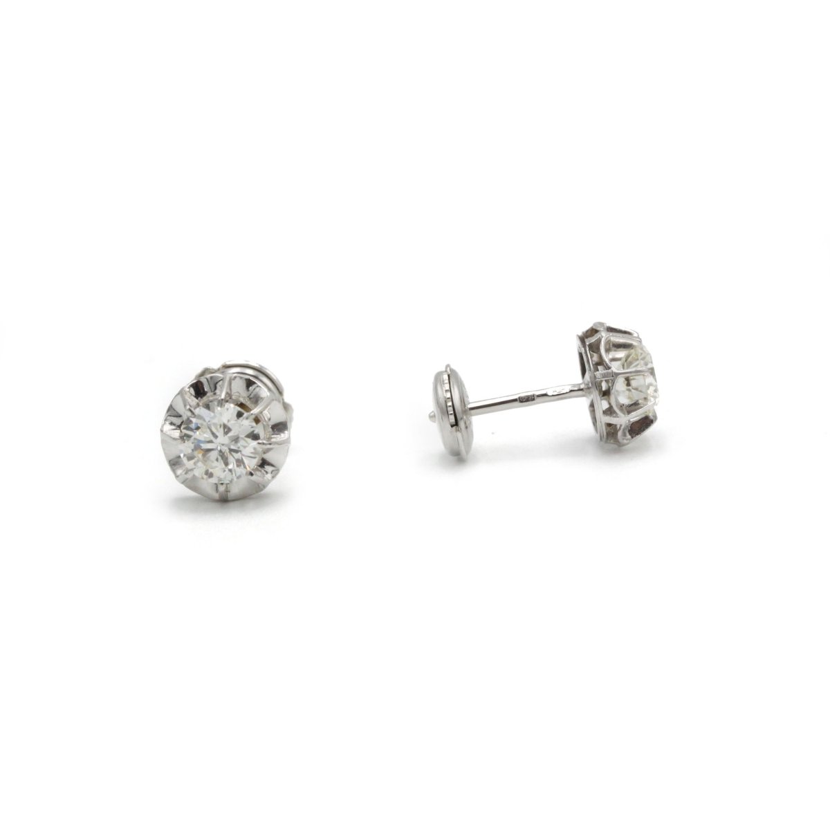 Boucles d'oreilles - Or blanc, Platine et diamants - Castafiore