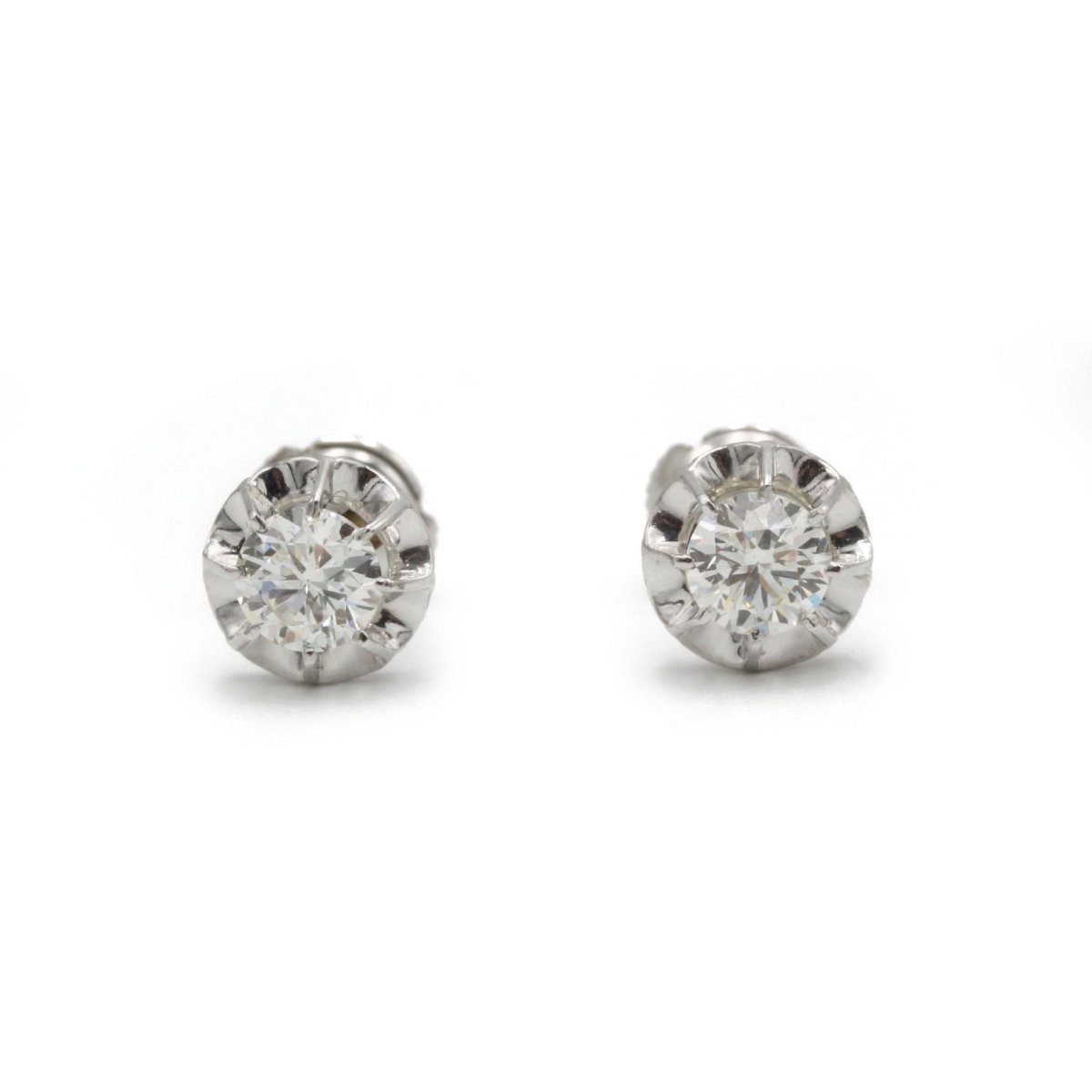 Boucles d'oreilles - Or blanc, Platine et diamants - Castafiore