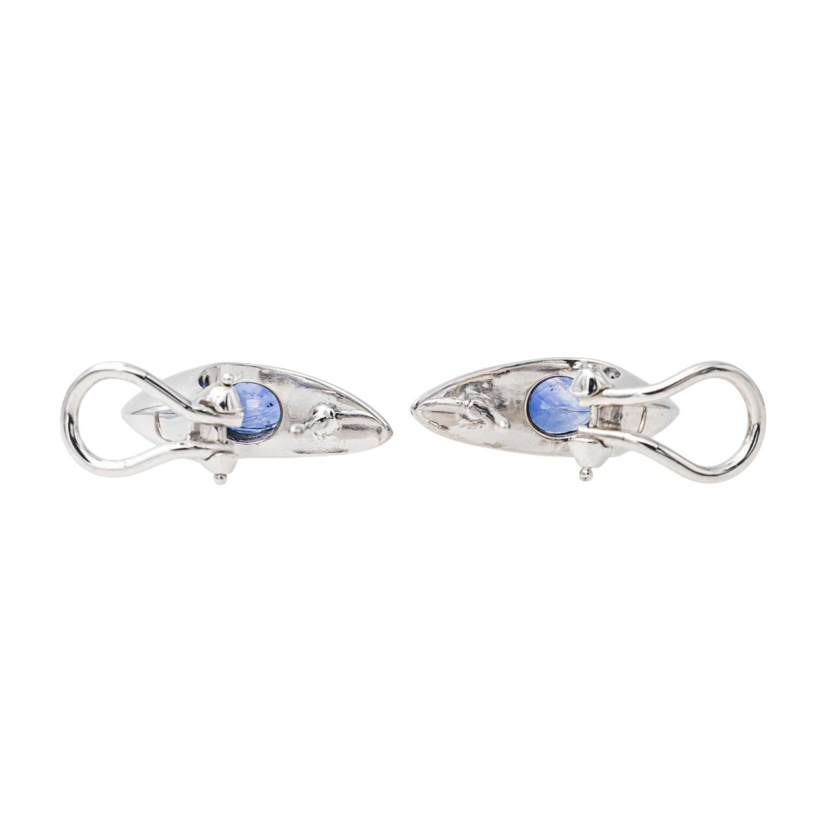 Boucles d'oreilles Or blanc Saphir - Castafiore