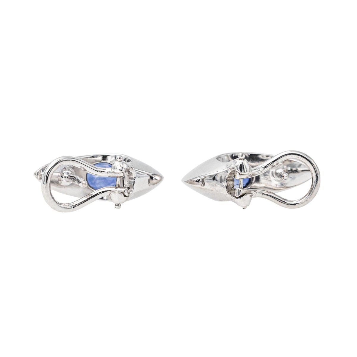 Boucles d'oreilles Or blanc Saphir - Castafiore