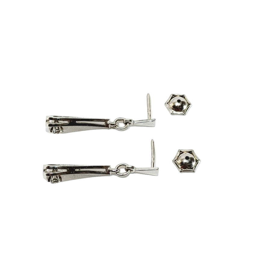 Boucles d'oreilles OR Boucle illusion en or blanc et diamant - Castafiore