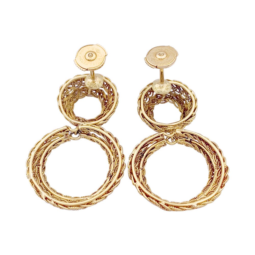 Boucles d'oreilles or jaune. - Castafiore