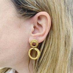Boucles d'oreilles or jaune. - Castafiore