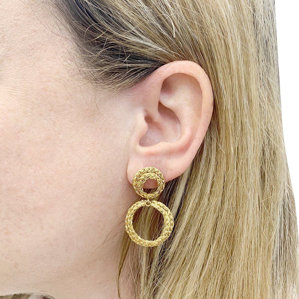 Boucles d'oreilles or jaune. - Castafiore