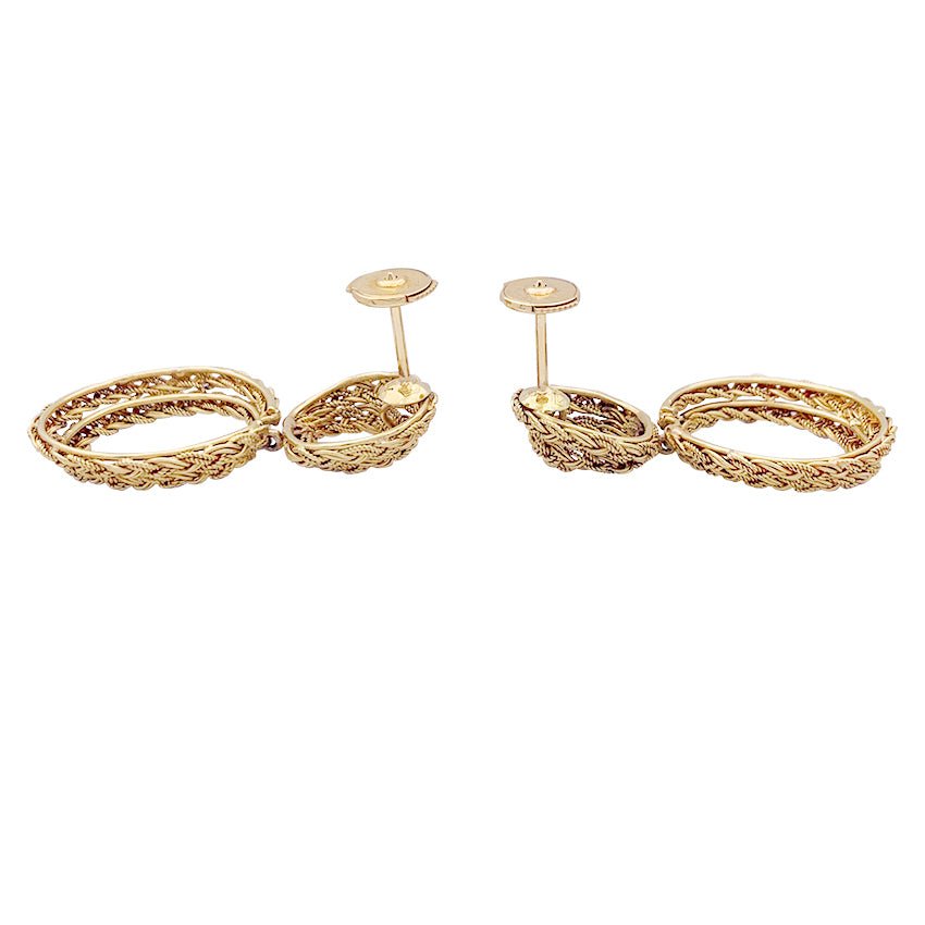 Boucles d'oreilles or jaune. - Castafiore