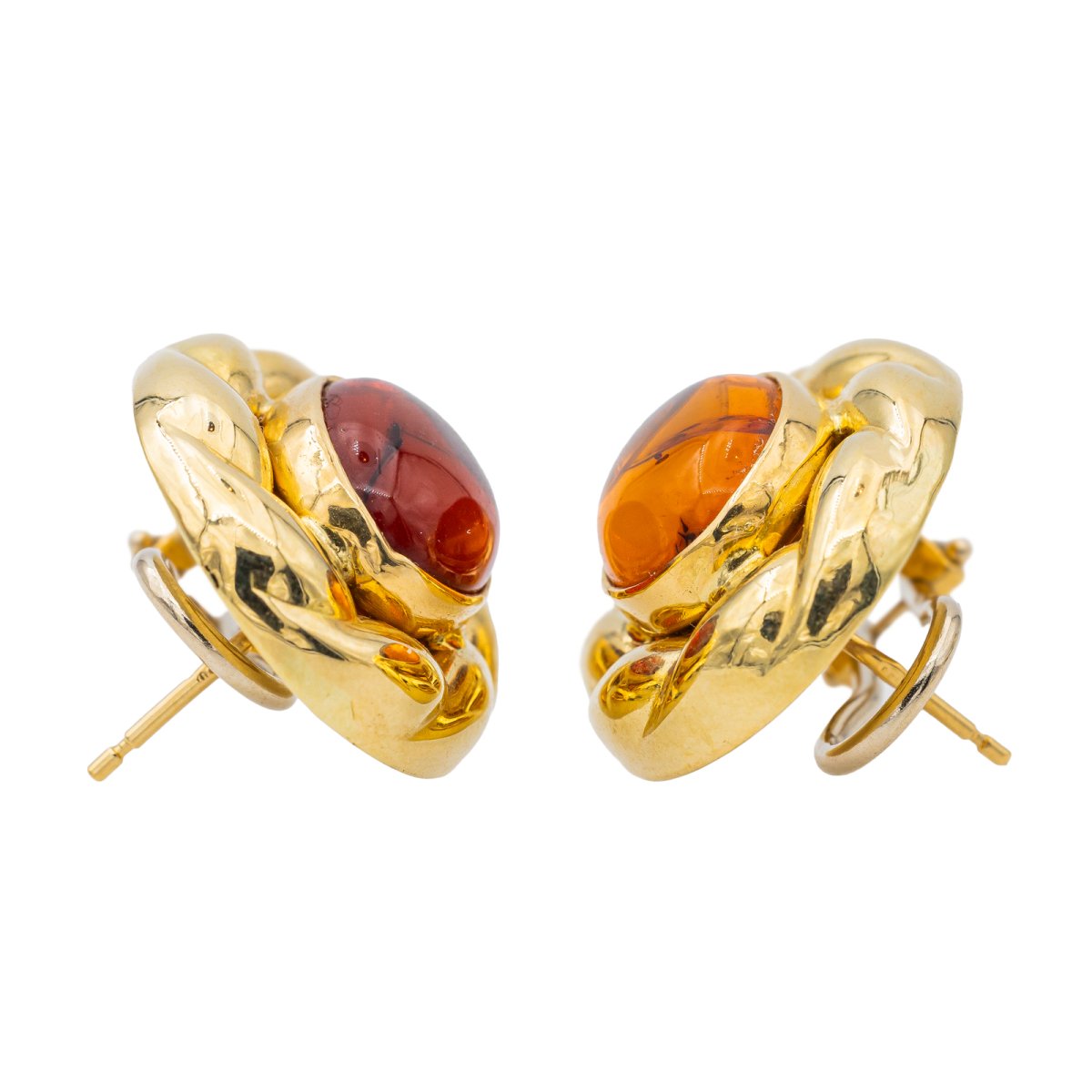 Boucles d'oreilles Or jaune Ambre - Castafiore