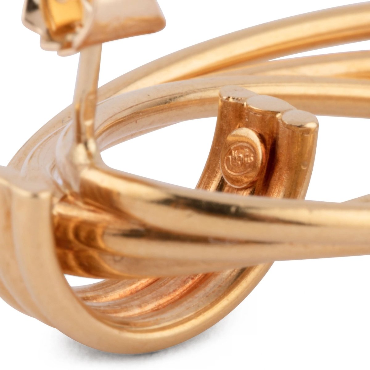 Boucles d'oreilles or jaune anneaux entrelacés - Castafiore