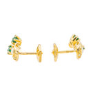 Boucles d'Oreilles Or Jaune avec Emeraudes et Diamants - Castafiore