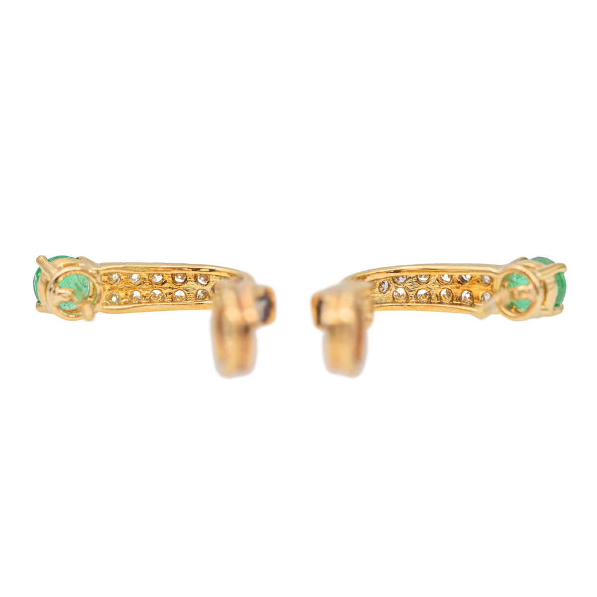 Boucles d'oreilles Or jaune Emeraude - Castafiore