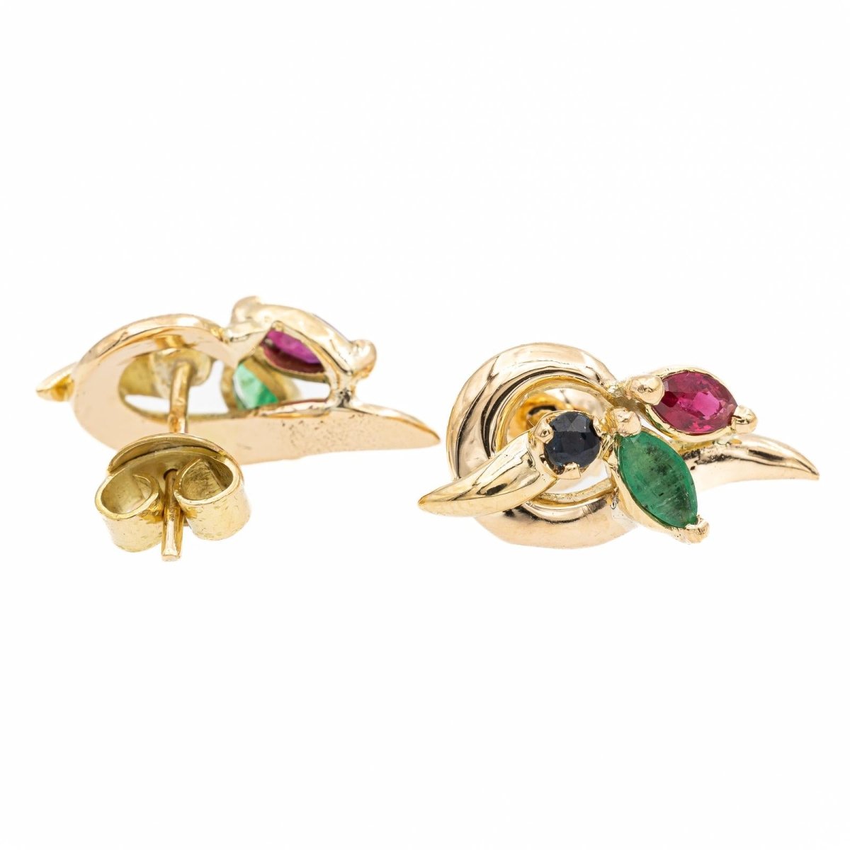 Boucles d'oreilles Or jaune Emeraude - Castafiore