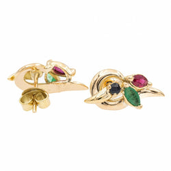 Boucles d'oreilles Or jaune Emeraude - Castafiore