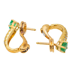 Boucles d'oreilles Or jaune Emeraude - Castafiore