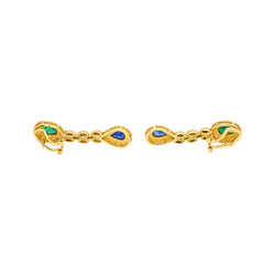 Boucles d'oreilles Or jaune Emeraude - Castafiore