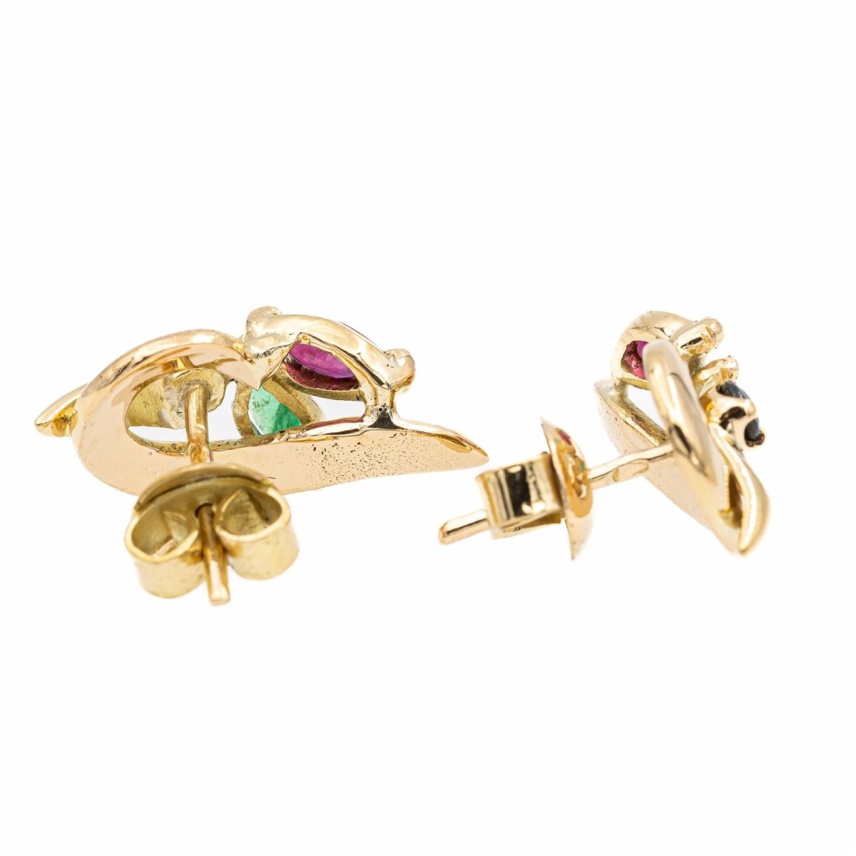 Boucles d'oreilles Or jaune Emeraude - Castafiore