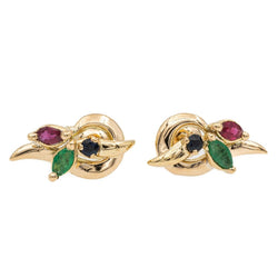 Boucles d'oreilles Or jaune Emeraude - Castafiore