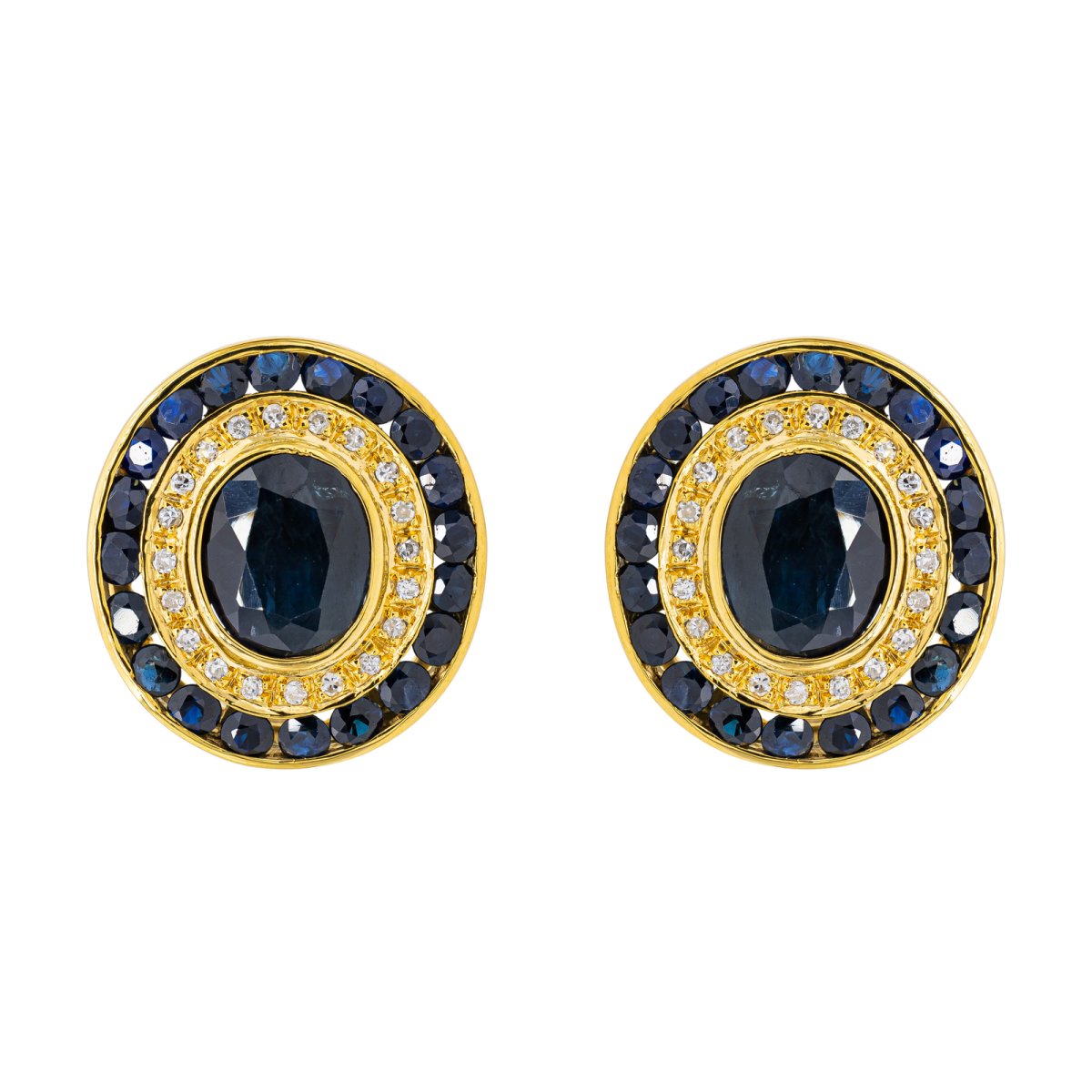 Boucles d'oreilles Or jaune Saphir - Castafiore