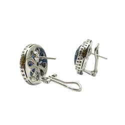 Boucles d'oreilles ORECCHINI en or blanc saphirs et diamants - Castafiore