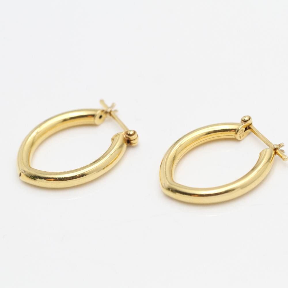 Boucles d'oreilles ovales en or 18k d'occasion - Castafiore