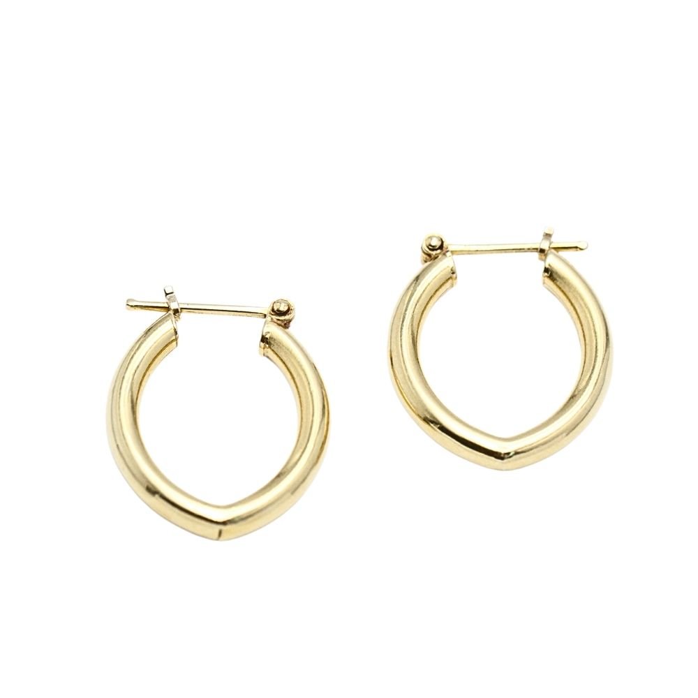 Boucles d'oreilles ovales en or 18k d'occasion - Castafiore