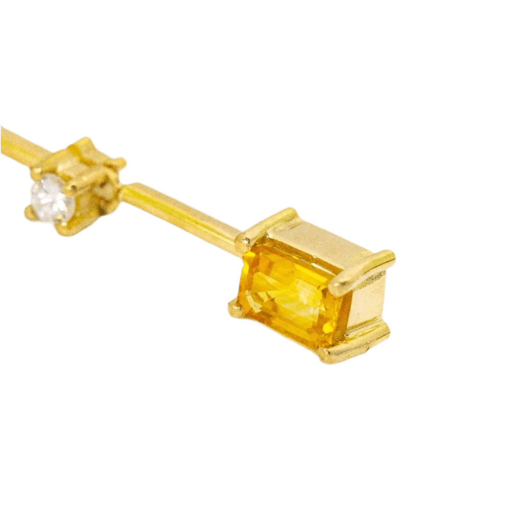 Boucles d'oreilles PAPARADSHA en or jaune, saphirs et diamants - Castafiore