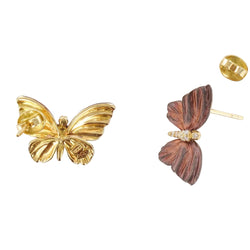 Boucles d'oreilles papillons émail diamants - Castafiore