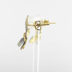 Boucles d'oreilles papillons en or, émail et diamants - Castafiore