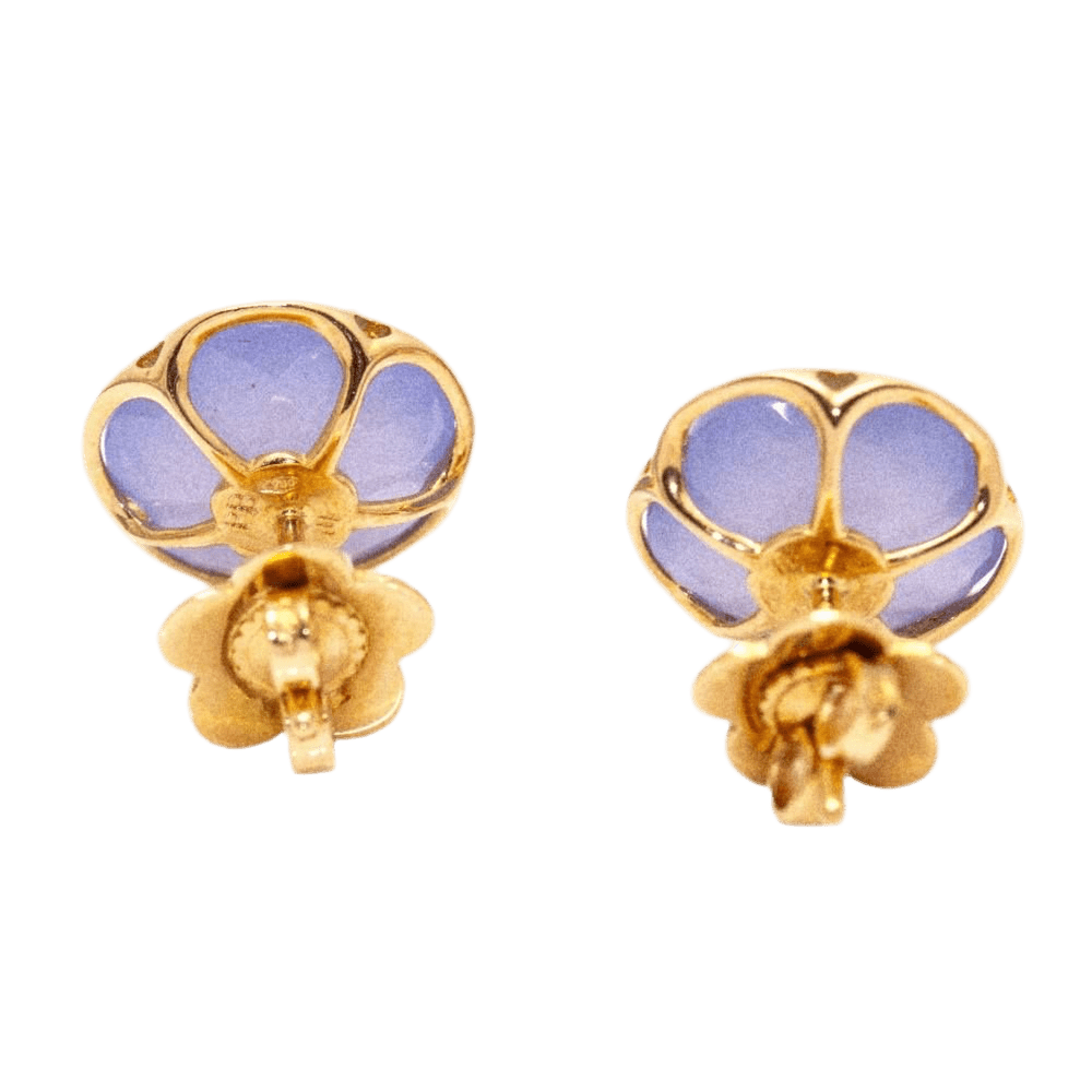 Boucles d'oreilles PASQUALE BRUNI "Bon Ton" en or rose et calcédoines - Castafiore