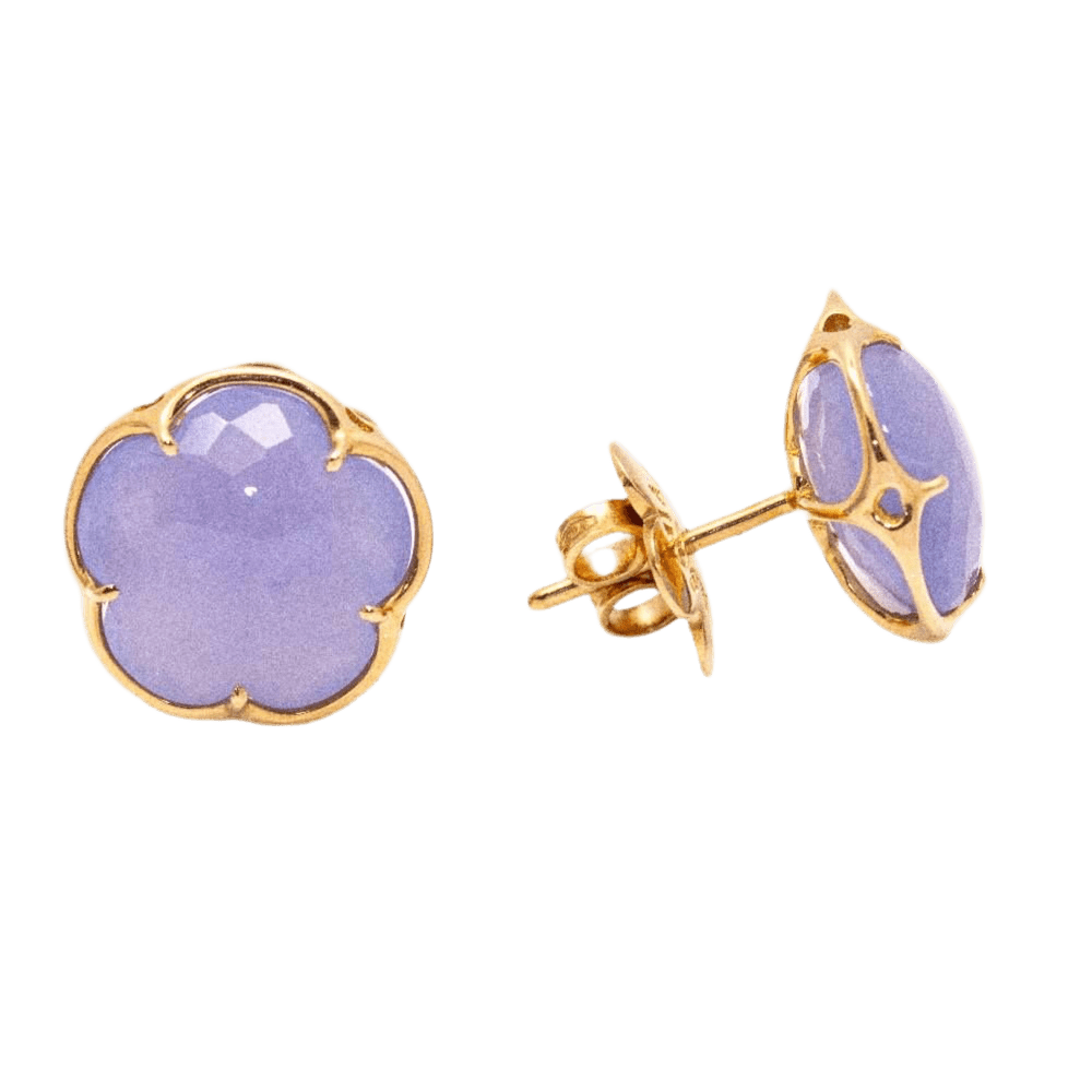 Boucles d'oreilles PASQUALE BRUNI "Bon Ton" en or rose et calcédoines - Castafiore