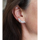 Boucles d'oreilles pavé en or blanc et diamant - Castafiore