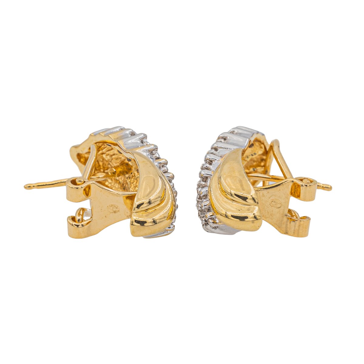 Boucles d'oreilles Pavées en Or jaune et blanc et Diamant - Castafiore