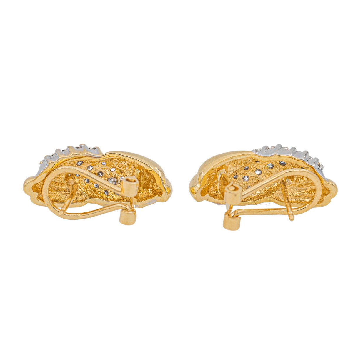 Boucles d'oreilles Pavées en Or jaune et blanc et Diamant - Castafiore