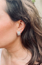 Boucles d'oreilles Pavées en or jaune et blanc et diamants - Castafiore