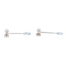 Boucles d'oreilles Pendantes Aigue Marine en Or Blanc 750 - Castafiore