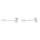 Boucles d'oreilles Pendantes Aigue Marine en Or Blanc 750 - Castafiore