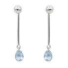 Boucles d'oreilles Pendantes Aigue Marine en Or Blanc 750 - Castafiore