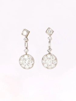 Boucles d'oreilles pendantes Art Déco diamants - Castafiore