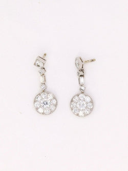 Boucles d'oreilles pendantes Art Déco diamants - Castafiore