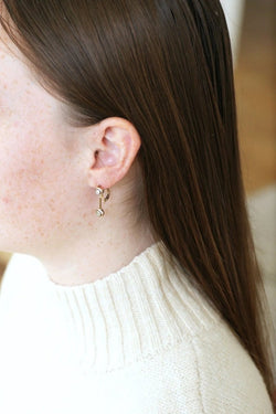 Boucles d'oreilles pendantes Art Deco diamants - Castafiore