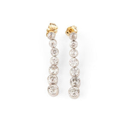 Boucles d'oreilles Pendantes Art déco en platine et diamants - Castafiore